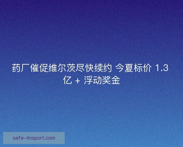 药厂催促维尔茨尽快续约 今夏标价 1.3 亿 + 浮动奖金 药厂催促维尔茨尽快续约 今夏标价 1.3 亿 + 浮动奖金
